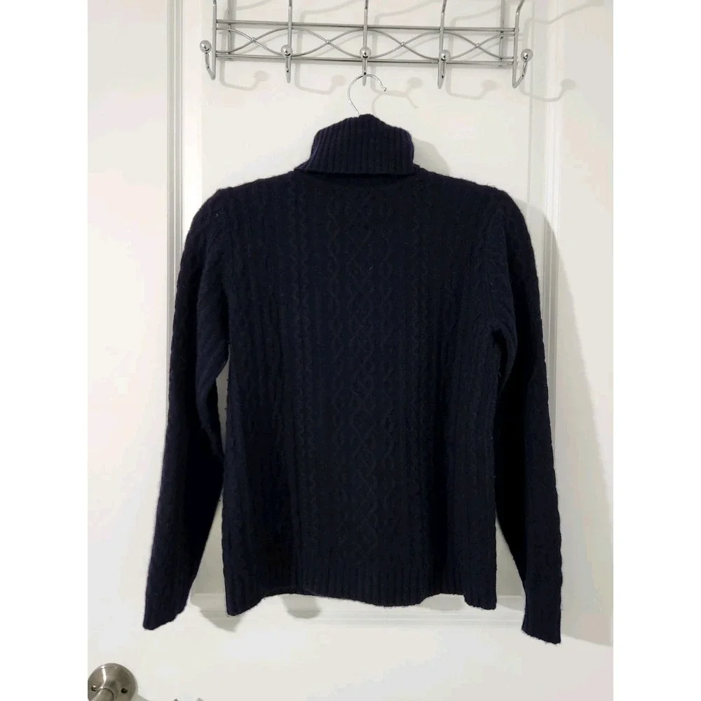 Lauren Ralph Lauren Womens Chunky Knit Sweater Wool Angora Rabbit Hair Blue Sz S